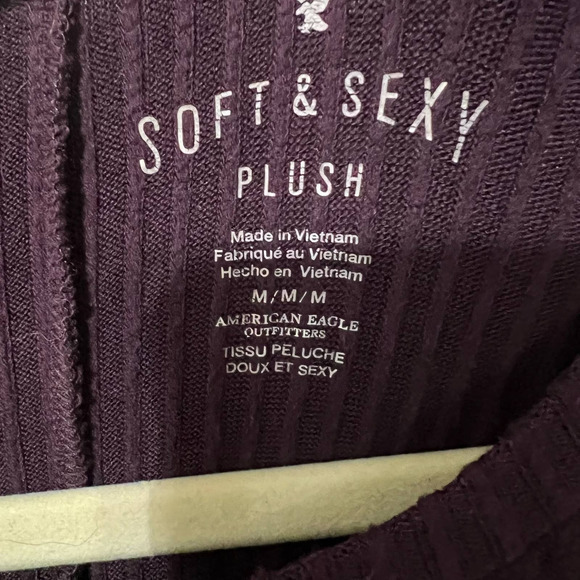 American Eagle Soft & Sexy Ribbed Sweater Dress with Button Sleeve Detail M - Picture 2 of 7